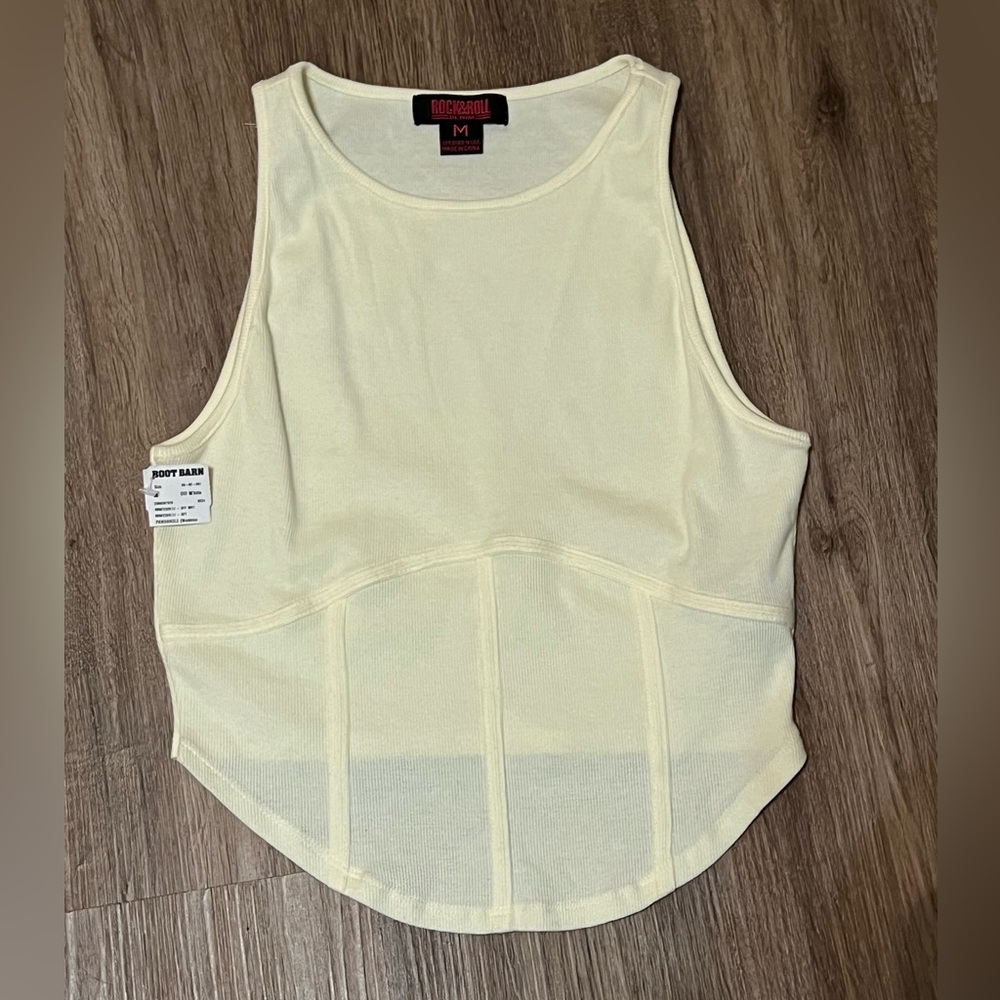 Yellow tank new with tags cropped back